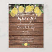 Budget Brautparty Rustikale Squeeze Lemon Einladun (Vorderseite)