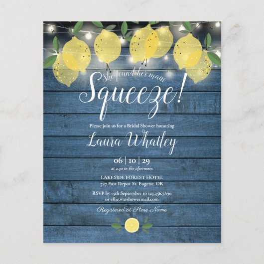 Budget Brautparty Rustikale Zitronen drängen (Vorderseite)
