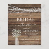 Budget Brautparty Rustikales Gipskraut Flyer (Vorne)