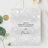Budget Brautparty Silber Glitzer danke Karte