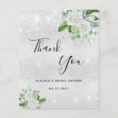 Budget Brautparty silberweiß florierend Danke (Vorderseite)