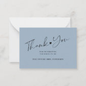 Budget Brautparty Skript dusty blue Vielen Dank Mitteilungskarte (Vorderseite)