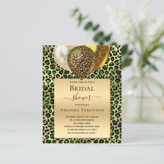 Budget Brautparty smaragdgrüner Leoparden-Ballon (Stehend Vorderseite)