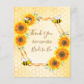 BUDGET Brautparty Sonnenblumen bekommt Danke Karte (Vorderseite)