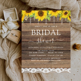 Budget Brautparty Sonnenblumen Rustikale Einladung