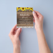 Budget Brautparty Sonnenblumen Rustikale Einladung Flyer (Gruppe)