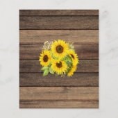 Budget Brautparty Sonnenblumen Rustikale Einladung Flyer (Hinten)