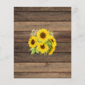 Budget Brautparty Sonnenblumen Rustikale Einladung Flyer (Hinten)
