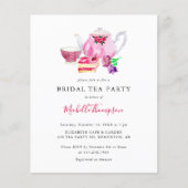 Budget Brautparty Tee Party Pink Teapot Skript (Vorderseite)