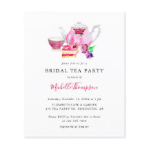Budget Brautparty Tee Party Pink Teapot Skript