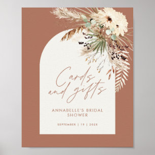 Budget Brautparty Terracotta Pampas Karten Geschen Poster