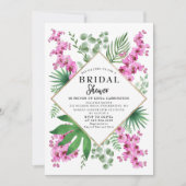 Budget Brautparty Tropenflora Einladung (Vorderseite)