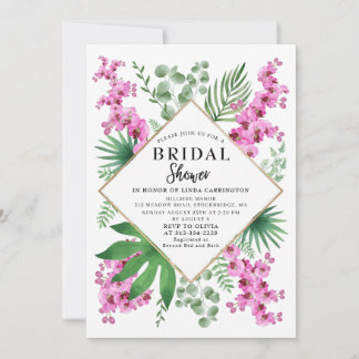 Budget Brautparty Tropenflora Einladung