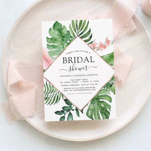 Budget Brautparty Tropical Palm Geometric