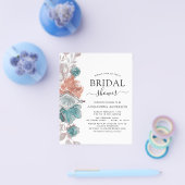 Budget Brautparty Türkis Rosa Einladung Flyer (Einzeln)