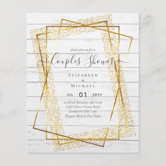BUDGET Bridal COUPLES Dusche Geometrischer Rahmen Flyer (Vorne)