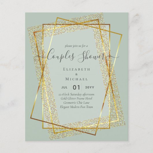 BUDGET Bridal COUPLES Dusche Geometrischer Rahmen  Flyer (Vorne)