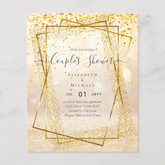 BUDGET Bridal COUPLES Dusche Geometrischer Rahmen  Flyer (Vorne)