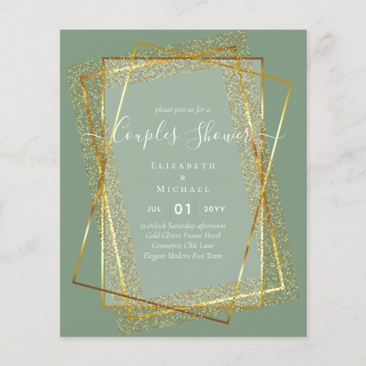 BUDGET Bridal COUPLES Dusche Geometrischer Rahmen Flyer (Vorne)