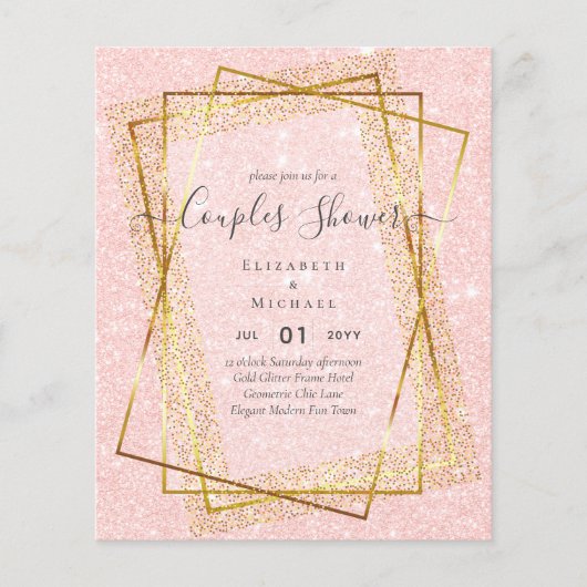 BUDGET Bridal COUPLES Dusche Geometrischer Rahmen Flyer (Vorne)