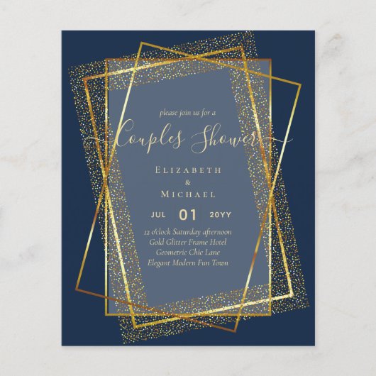 BUDGET Bridal COUPLES Dusche Geometrischer Rahmen Flyer (Vorne)