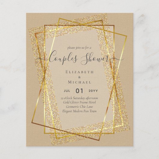 BUDGET Bridal COUPLES Dusche Geometrischer Rahmen Flyer (Vorne)
