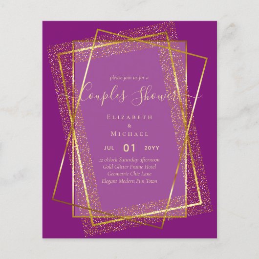 BUDGET Bridal COUPLES Dusche Geometrischer Rahmen  Flyer (Vorne)