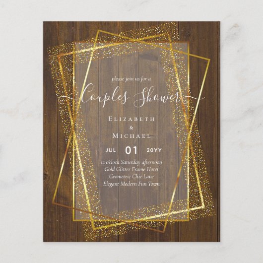 BUDGET Bridal COUPLES Dusche Geometrischer Rahmen  Flyer (Vorne)