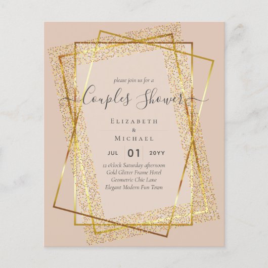 BUDGET Bridal COUPLES Dusche Geometrischer Rahmen Flyer (Vorne)