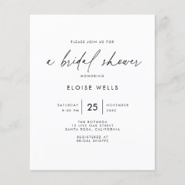 Budget Bridal Dusche Einladung Flyer