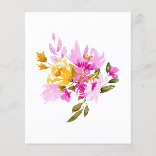 Budget Bridal Dusche Einladung - Garten Blumen (Rückseite)