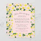 BUDGET Bridal Dusche Einladung | Pink Lemon (Vorne/Hinten)