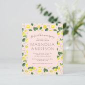 BUDGET Bridal Dusche Einladung | Pink Lemon (Stehend Vorderseite)