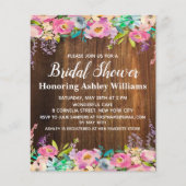 Budget Bridal Dusche Einladung rustikale Flora Boh (Vorderseite)