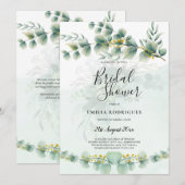 Budget Bridal Dusche Einladungen Grüne Blätter (Vorne/Hinten)