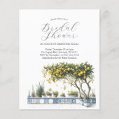 Budget Bridal Dusche Einladungen Wasserfarben Zitr Flyer (Vorne)