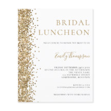 Budget Bridal Luncheon Gold Glitzer Einladung