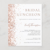 Budget Bridal Luncheon Rose Gold Glitzer Einladung (Vorderseite)