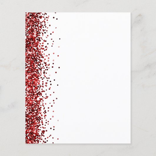 Budget Bridal Luncheon Roter Glitzer Einladung (Rückseite)