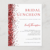Budget Bridal Luncheon Roter Glitzer Einladung (Vorderseite)