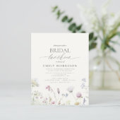 Budget Bridal Luncheon Wildblume Einladung (Stehend Vorderseite)