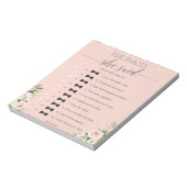 Budget Bridal Shower He Said She Said Game Notepad Notizblock (Rotiert)