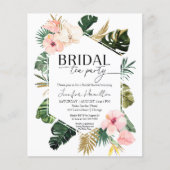 Budget Bridal Tee Party Bridal Dusche Einladung (Vorderseite)