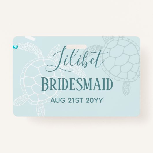 BUDGET Bridesmaid Brautparty gibt SEA TURTLES Ausweis (Vorderseite)