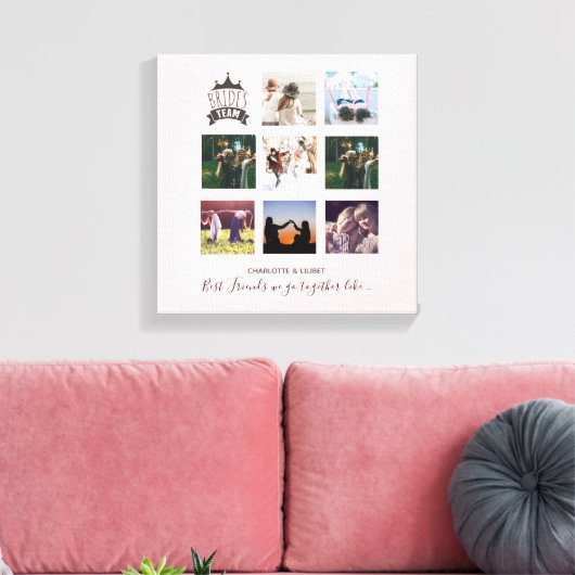 BUDGET Bridesmaid gibt FOTO COLLAGE Quotes BESTE F Leinwanddruck (Insitu (Wohnzimmer))