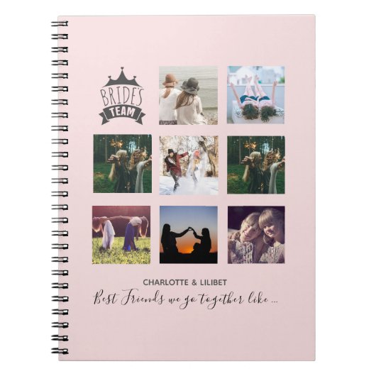 BUDGET Bridesmaid gibt FOTO COLLAGE Quotes BESTE F Notizblock (Vorderseite)