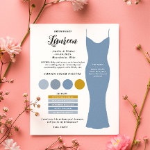 Budget Bridesmaid Info Vorschlag Karte