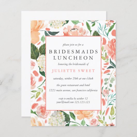 BUDGET Bridesmaids Luncheon Farbenfrohe Florenz (Vorne/Hinten)