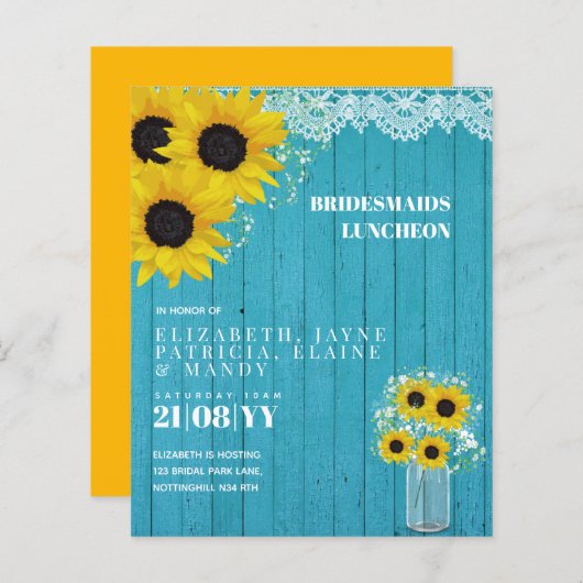 BUDGET Bridesmaiers Mittagessen Brunch Blumenstrau (Vorne/Hinten)