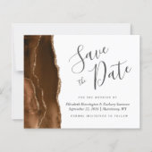 Budget Brown Agate Wedding Save the Date (Vorderseite)